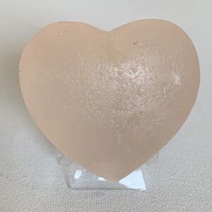 Natural Himalayan Pink Salt Puffy Heart Crystal Carving Chakra Healing 3"x2"